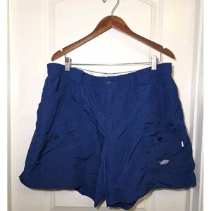 Aftco Original Fishing Shorts 40 Cargo Nylon Boating Deck Guide Blue 5.5" Inseam